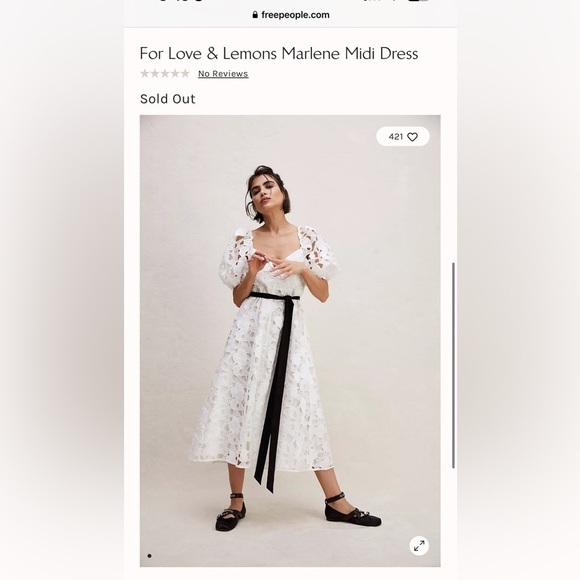 ANTHROPOLOGIE FOR LOVE AND LEMONS WHITE EMBROIDERED LACE MIDI DRESS Small - Picture 3 of 16